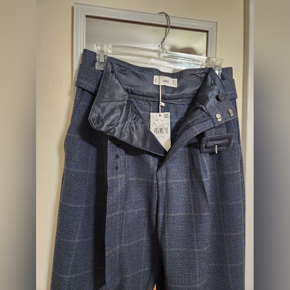 Mango Belt high-waist trousers - Plaid - Picture 11 of 12